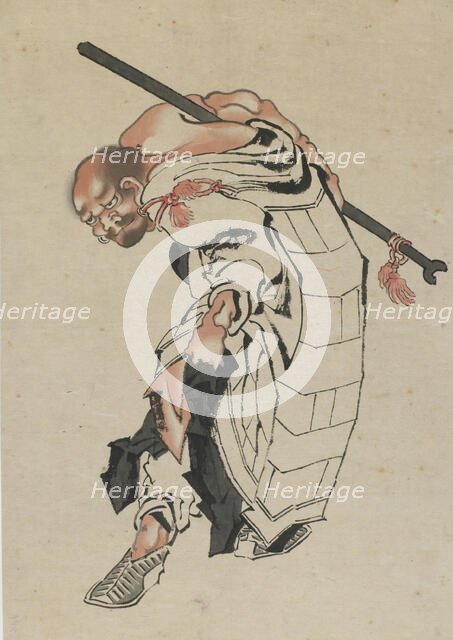 Buddhist figure, late 18th-early 19th century. Creator: Hokusai.