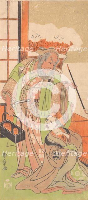 Scene From the Second Act of the Drama "Kawaranu Hana Sakae Hachinoki", 12th month, 1769. Creator: Shunsho.