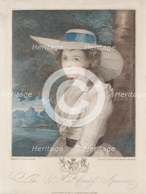 Countess Spencer, 1787. Creator: Francesco Bartolozzi (British, 1727-1815).