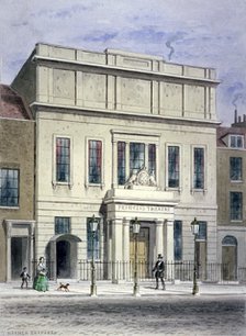 North front of Princess's Theatre on Eastcastle Street, St Marylebone, London, c1830. Artist: Thomas Hosmer Shepherd