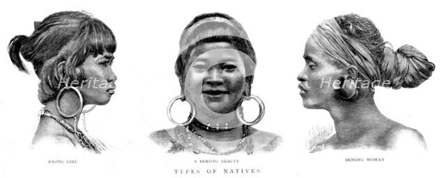 ''An Exploring Expedition in Unknown Tonquin; Types of Natives', 1890. Creator: Unknown.