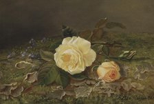 Yellow Roses, 1885. Creator: Frants Diderik Boe.