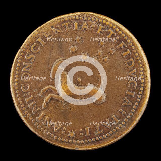 Capricorn and Stars [reverse], probably 1537. Creator: Domenico de'Vetri.