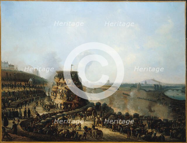 Visit of Emperor Napoleon III and Empress Eugenie to the levelling site of Chaillot Hill, 1867. Creator: Louis Moullin.