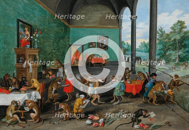 Allegory of Tulip Mania, Mid of 17th cen. Creator: Brueghel, Jan, the Younger (1601-1678).