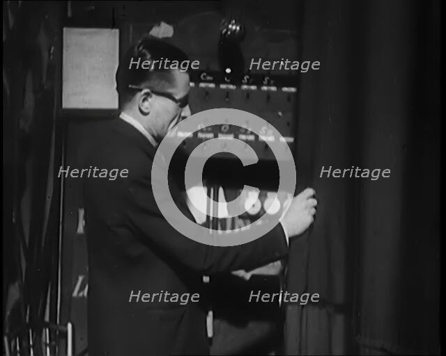 A Male Technician Backstage at the Theatre, 1931. Creator: British Pathe Ltd.