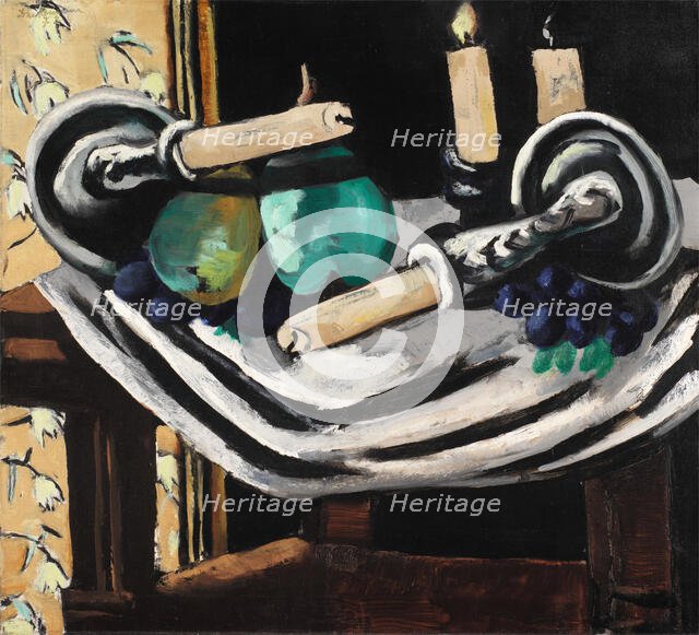 Still Life with Fallen Candles, 1929. Creator: Max Beckmann.