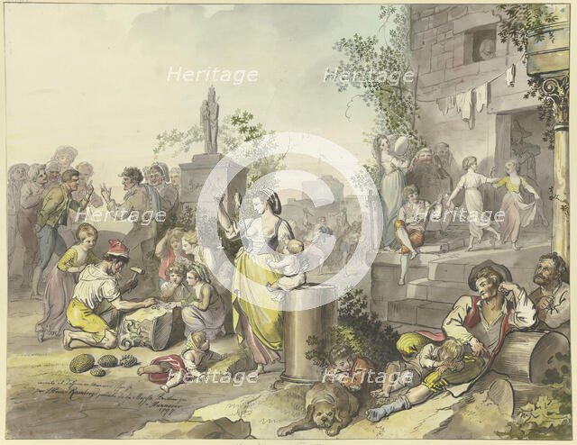 Amusements in Trastevere, 1797. Creator: Johann Heinrich Ramberg.