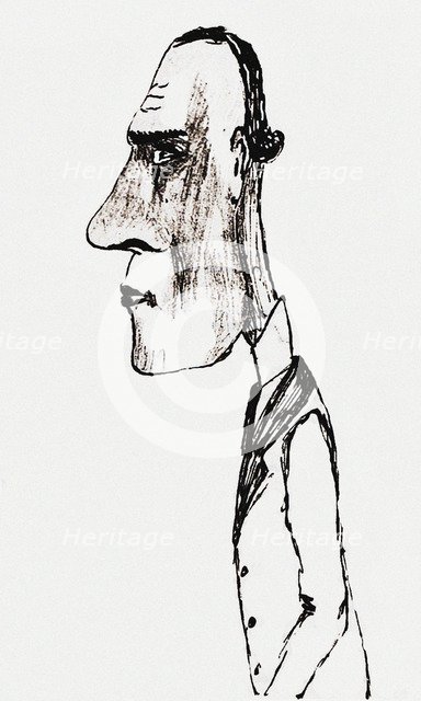 Self-caricature, Mid of 1930s.