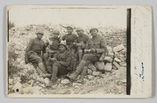 Photographic postcard of soliders in World War One at Verdun, July 2018. Creator: Unknown.
