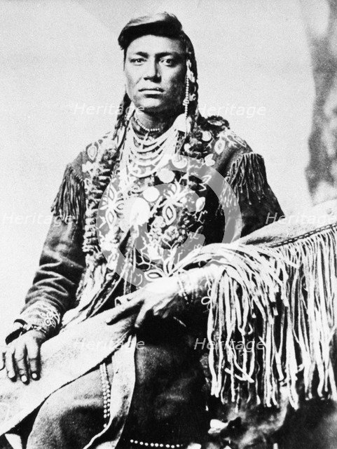 Little Head, North American Indian chief, c1885-90. Artist: Unknown