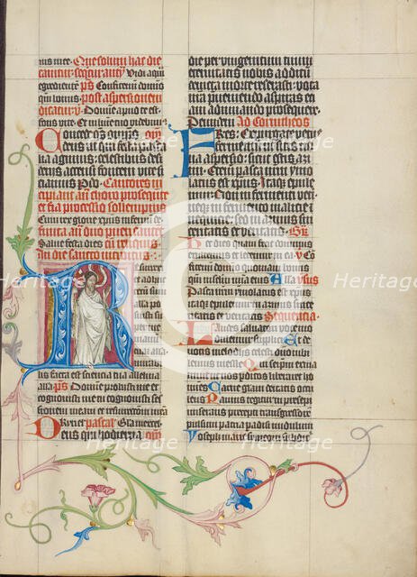 Initial R: The Resurrected Christ; Collegium Ducale, about 1420-1430. Creator: Master Michael.