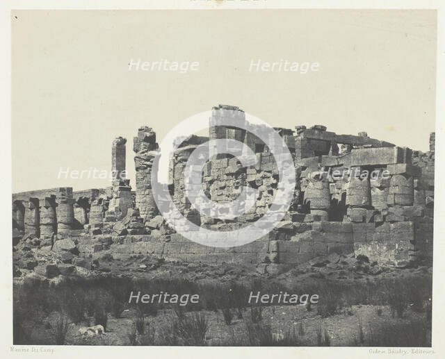 Palais de Karnak, Salle Hypostyle, Prise à l'Angle Nord-Est; Thèbes, 1849/51, printed 1852. Creator: Maxime du Camp.