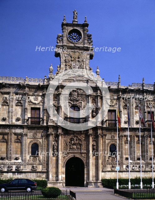 Detail of the façade of the Convent of San Marcos in León, ancient pilgrims Hospital today houses…