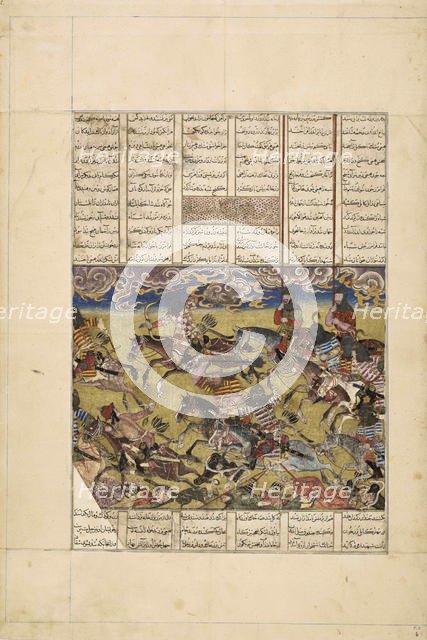 Demotte Shahnameh: Faramarz pursues the king of Kabul, ca 1330. Creator: Iranian master.