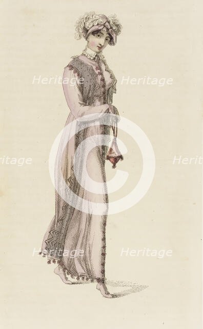 Fashion Plate (Walking Dress), 1812. Creator: Rudolph Ackermann.