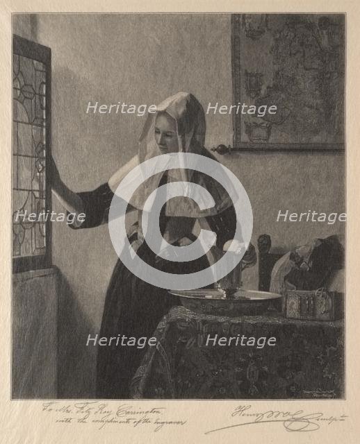 Young Woman at a Window, 1907. Creator: Henry Wolf (American, 1852-1916).