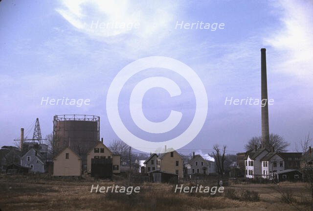 Industrial town in Massachusetts, possibly New Bedford, ca. 1941. Creator: Jack Delano.