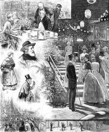 Sketches at the closing of the Fisheries Exhibition, 1883. Creator: Unknown.