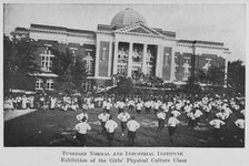 Tuskegee Normal and Industrial Institute; Exhibition of the girls' physical culture class, 1922. Creator: Unknown.