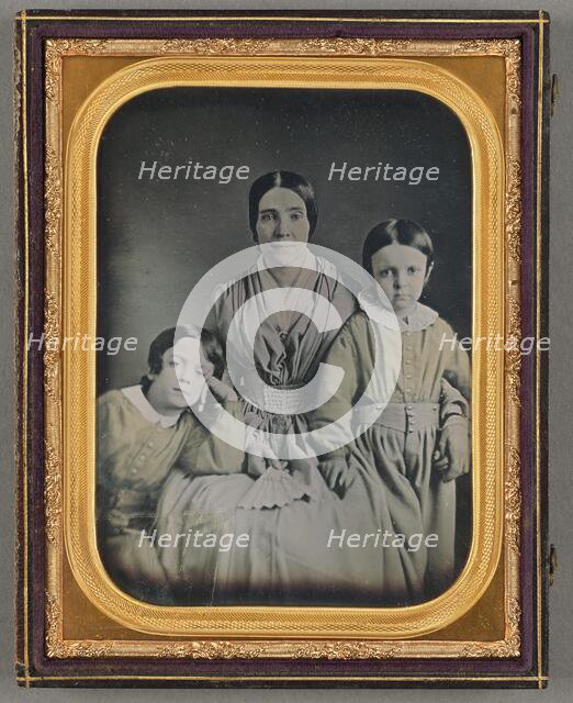 Portrait of a Mother and Two Children, 1850s. Creator: Unknown.