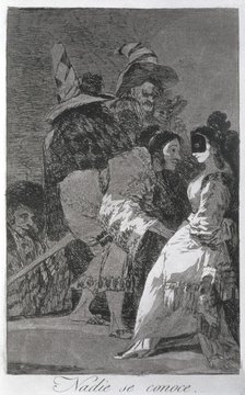 Los Caprichos, series of etchings by Francisco de Goya (1746-1828), plate 6: 'Nadie se conoce' (N…