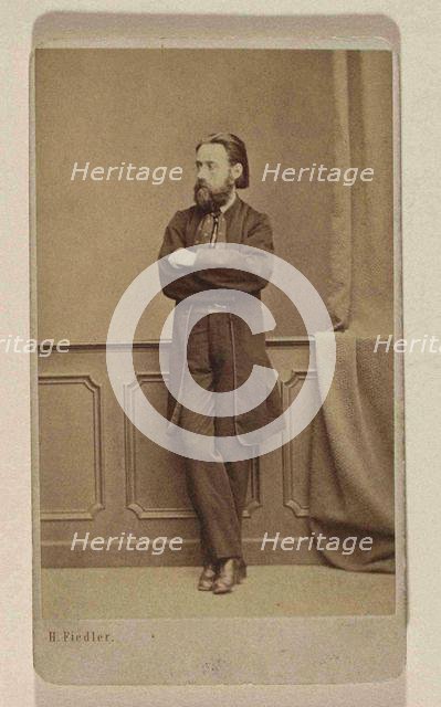 Portrait of the composer Bedrich Smetana, ca 1866. Creator: Photo studio H. Fiedler, Prague  .