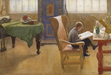 Esbjörn at the Study Corner, 1912. Creator: Carl Larsson.