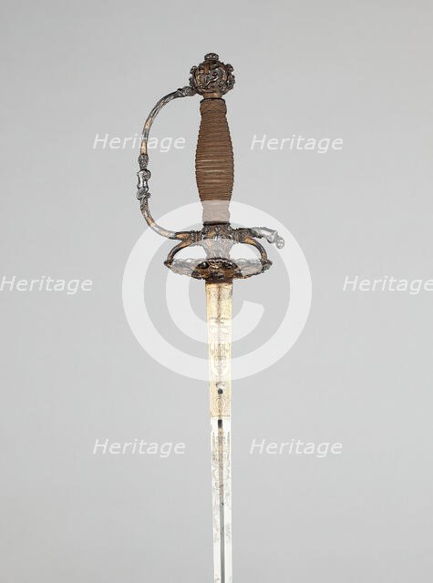 Composite Smallsword and Scabbard, Dutch, Hilt: c. 1650/60; blade: 1750/60. Creator: Unknown.