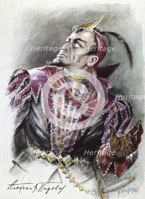 Aleksandr Pirogov as Mephistopheles in Gounod's opera Faust, 1964. Artist: Pavel Skotar