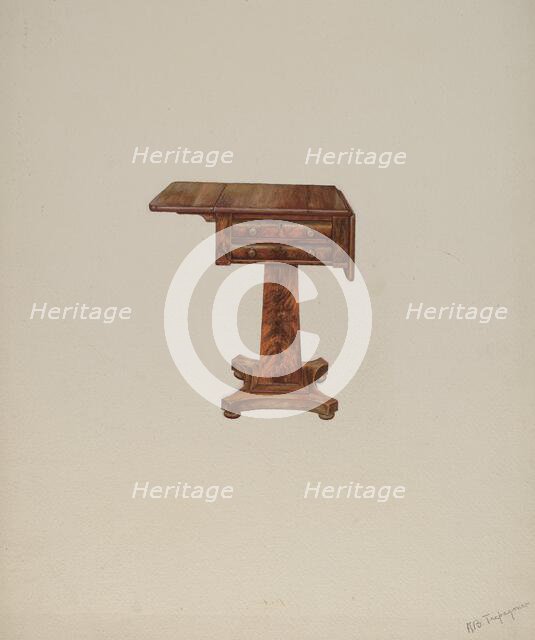 Mahogany Sewing Table, c. 1941. Creator: Anne B. Trepagnier.