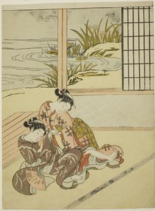 Two Women Strugging for a Fan, c. 1767/68. Creator: Suzuki Harunobu.