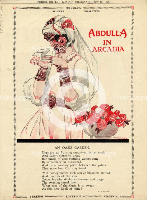 Abdulla Cigarettes, 1926. Artist: René Vincent