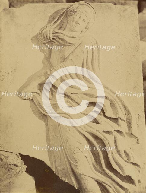 Sculptural fragment - dancing Maenad in high relief, 1865. Creator: Konstantinos Dimitriou.