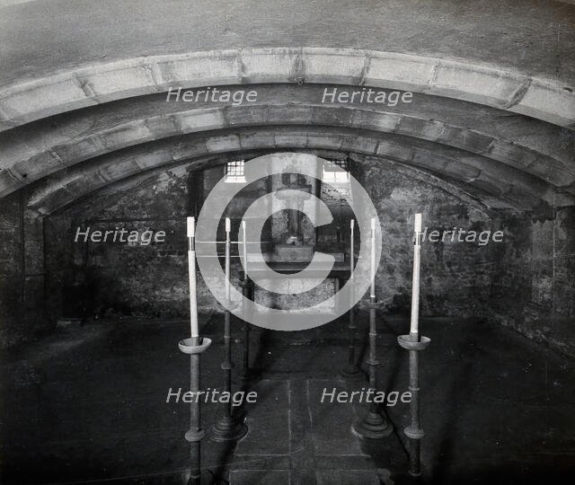 The church of St Bartholomew the Great; interior of the crypt..., c1900s. Creator: WF Taylor.