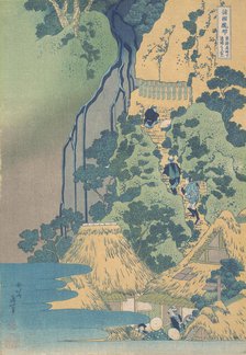 Kiyotaki Kannon Waterfall at Sakanoshita on the Tokaido (Tokaido Sakanoshita Kiyotaki ..., ca. 1832. Creator: Hokusai.