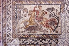 Roman Mosaic of Horseman hunting a leopard, Merida, Spain, c2nd-3rd century. Artist: Unknown.