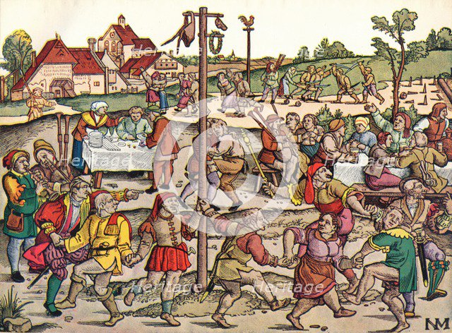 'Villagers Celebration', c1530, 1949. Artist: Nikolaus Meldemann.