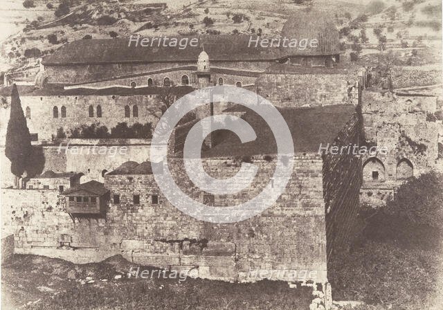 Jérusalem, Enceinte du Temple, Mosquée El-Aksa, angle Sud-Ouest, 1854. Creator: Auguste Salzmann.