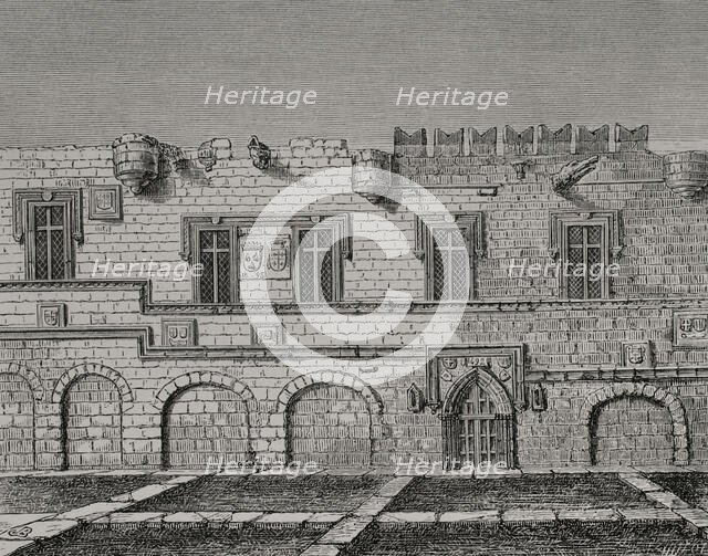 Priory of France, Rhodes, Greece, Condition of the ruined building in 1828.  Creator: Jules Jean Marie Joseph Huyot.