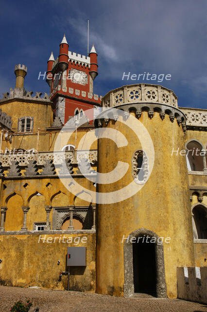 Partial view of the Pena Palace complex, Sintra, Portugal, 19th century (2008).  Creator: Unknown.