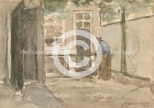 View of a courtyard from the artist's studio in Kazernestraat in The Hague, 1834-1903. Creator: Jan Hendrik Weissenbruch.