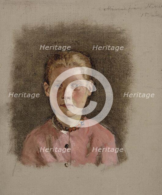 Girl's head, exercise, 1860-1870. Creator: Adolf von Becker.