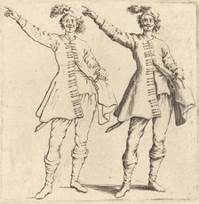 Officer, with Arm Extended, Front View, 1617 and 1621. Creator: Jacques Callot.