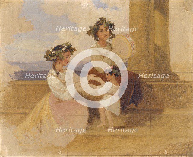 'Peasant Girls - Sorrento', 1820-1885. Artist: Penry Williams.