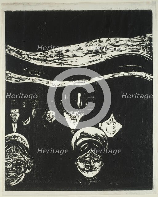 Anxiety, 1896. Creator: Edvard Munch.