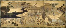 Genre Scenes (Fuzoku byobu), About 1640. Creator: Unknown.