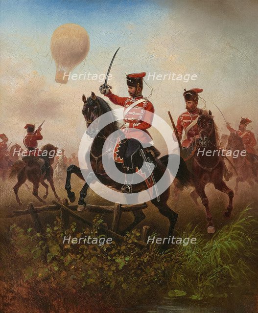 Prussian Cuirassiers and Hussars in the Franco-German War, 1871.