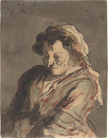 Old Woman Seated. Creator: Honore Daumier.