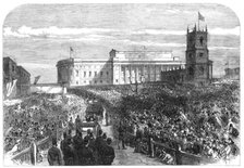 Visit of the Prince and Princess of Wales to Liverpool: the procession to St. George's Hall, 1865. Creator: Unknown.
